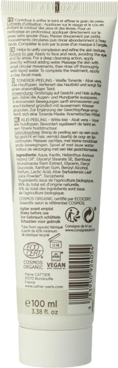 Cattier Peeling Witte Klei 100ml