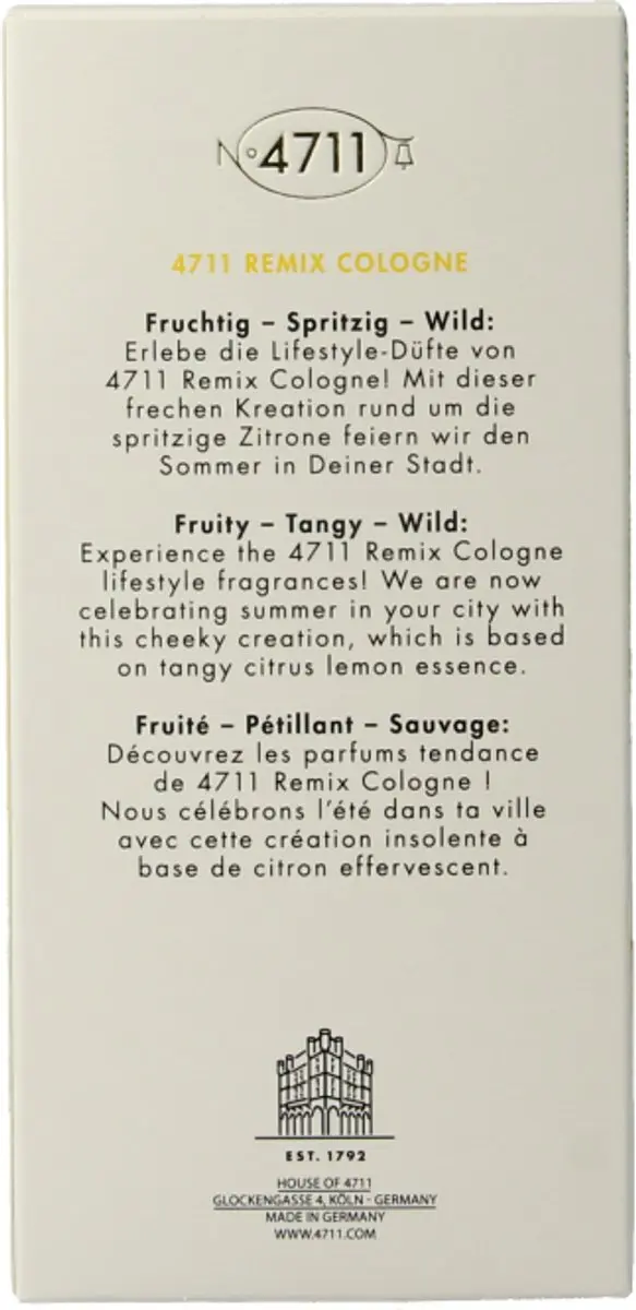 4711 Remix Collection Lemon Eau de Cologne 100ml