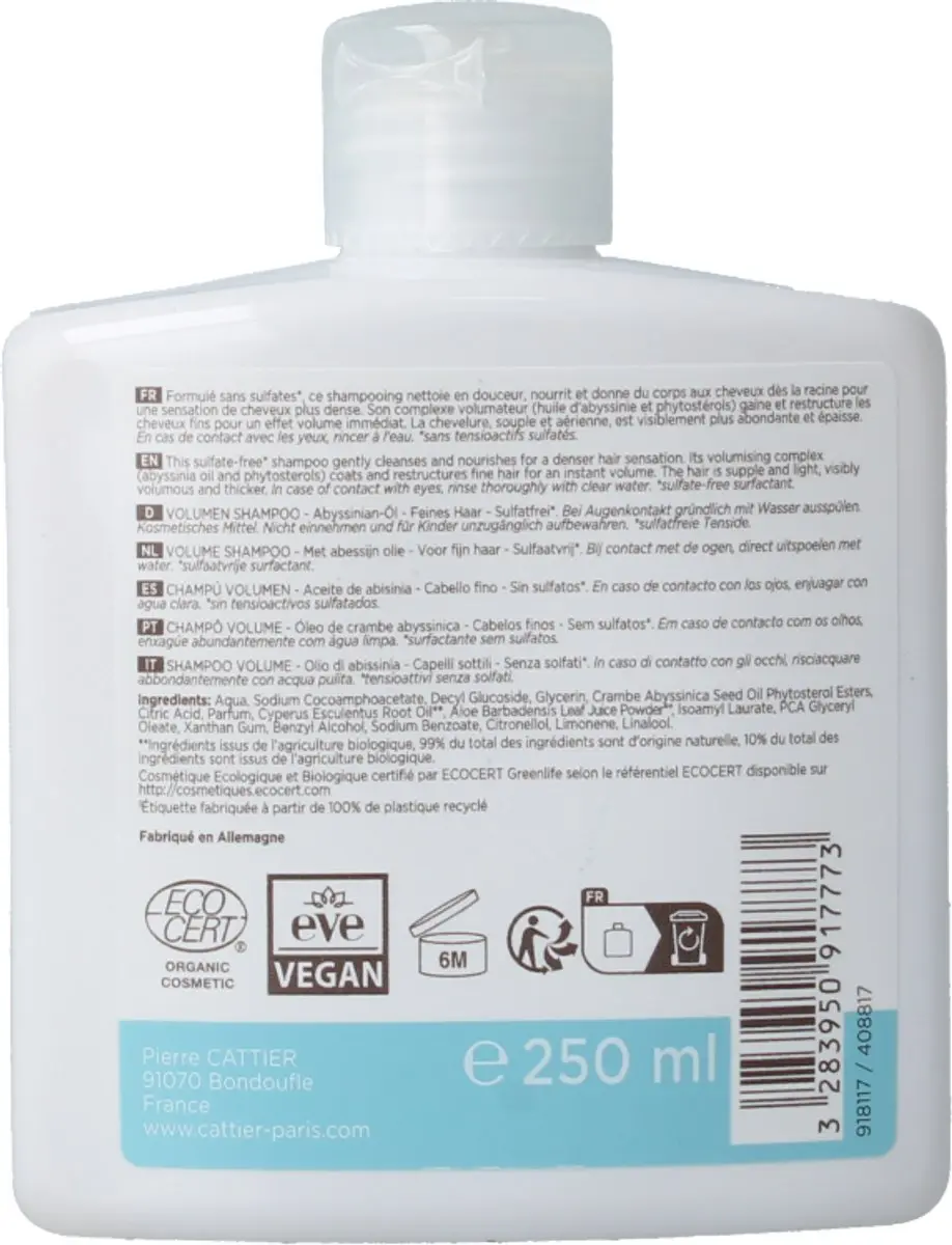 Cattier Volume Shampoo 250ml