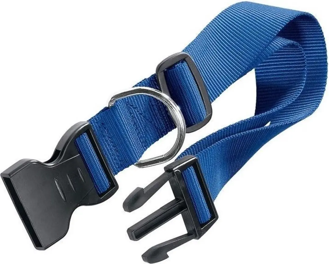 Ferplast Halsband Honden Club 70cm Nylon - Blauw/Zwart - afbeelding 2 van 3