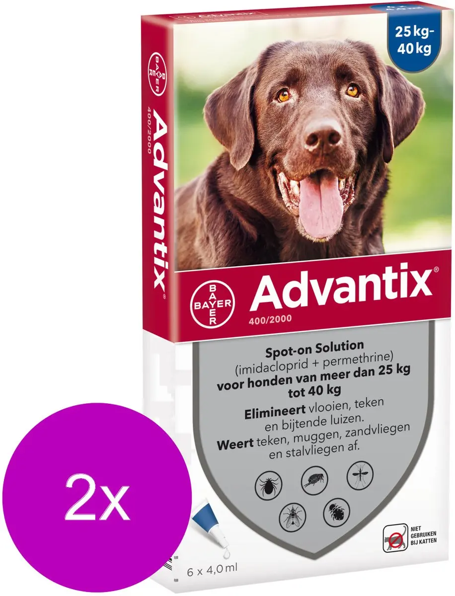 Advantix Vlooien & Teken Pipetten Hond 24-40kg