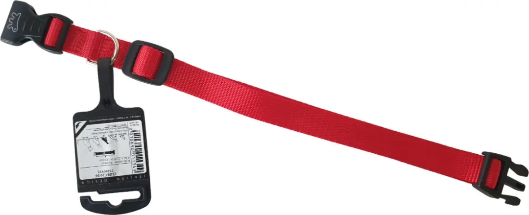 Ferplast Club Hondenhalsband 56cm Nylon - Rood/Zwart - afbeelding 6 van 6