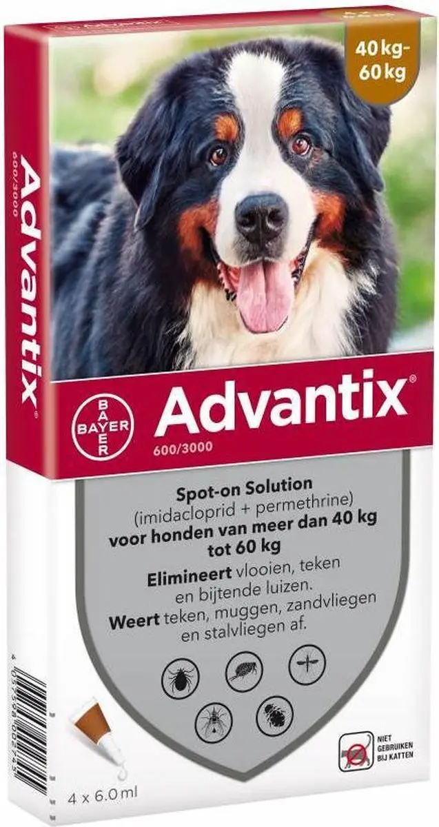 Advantix Vlooien & Teken Pipetten Hond 25-40kg - 4 Stuks