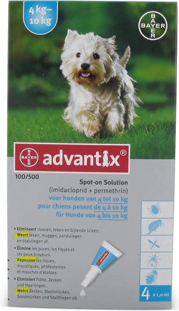 Advantix Vlooien & Teken Pipetten Hond 25-40kg - 4 Stuks - afbeelding 6 van 6