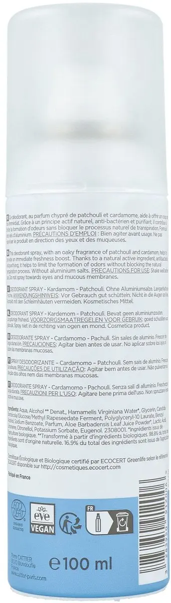 Cattier Deospray Cardamom 100ml