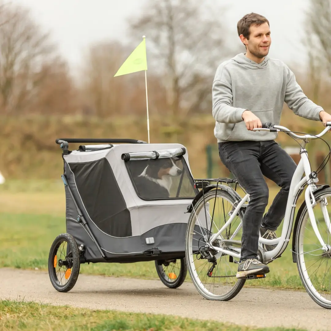 Trixie Opvouwbare Fietskar Grijs - XL