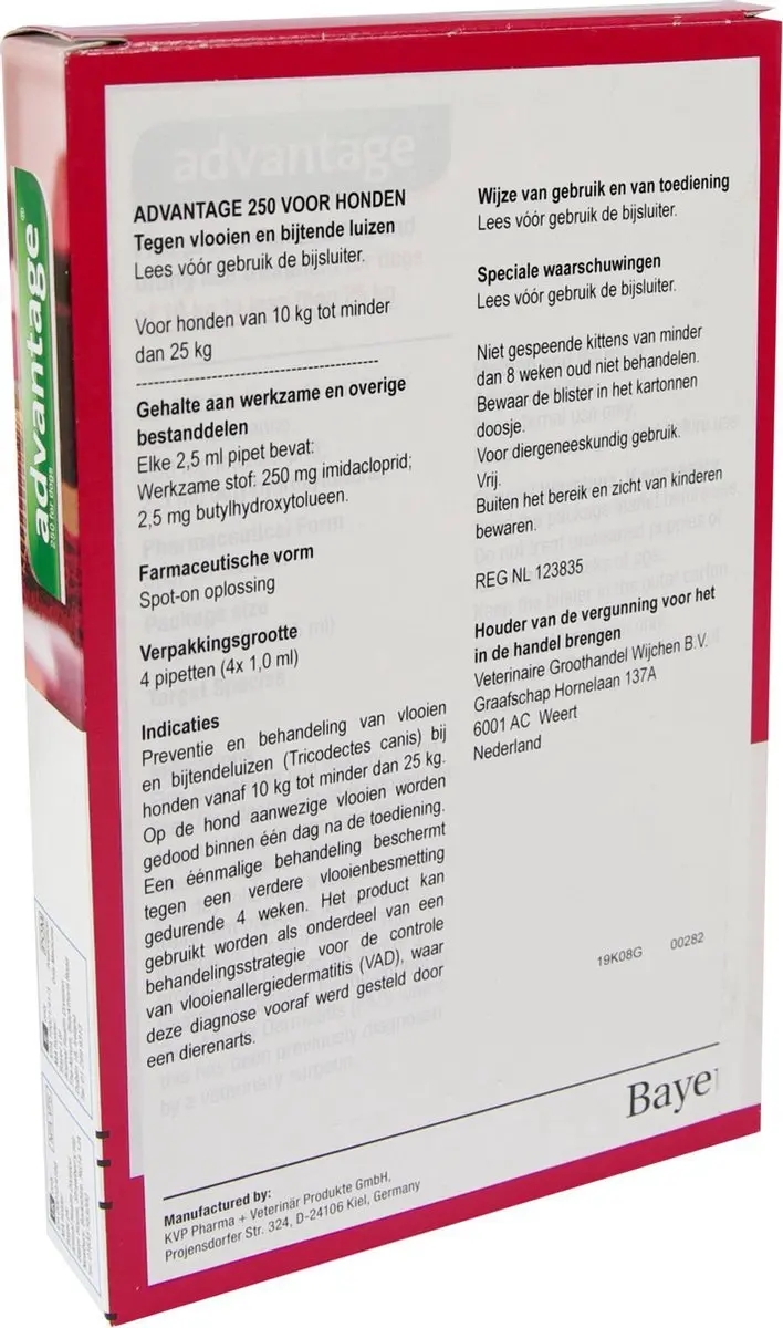 Advantage Hond Pipet 4 Stuks