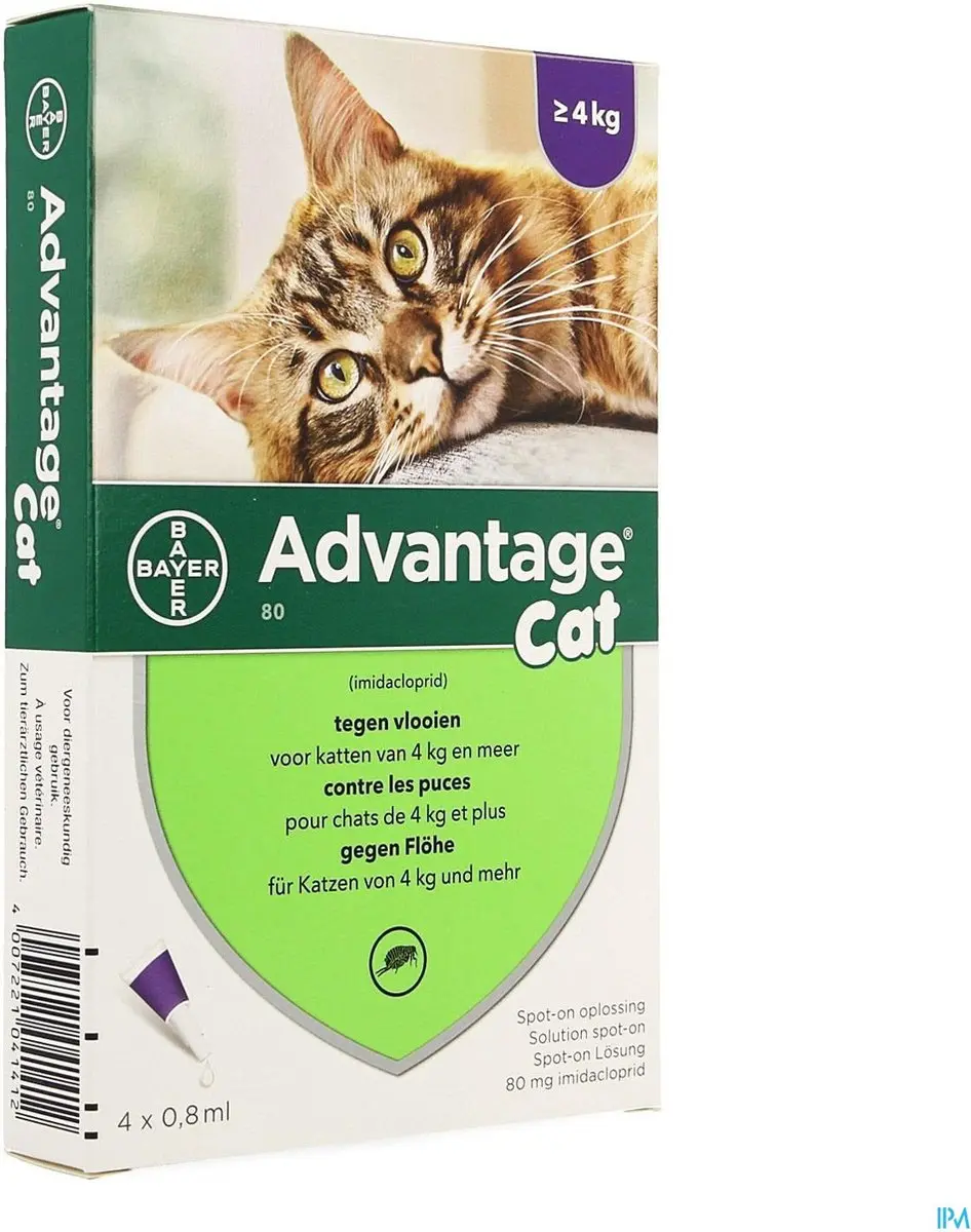 Advantage Kat Pipetten 4x0,8ml - >4kg