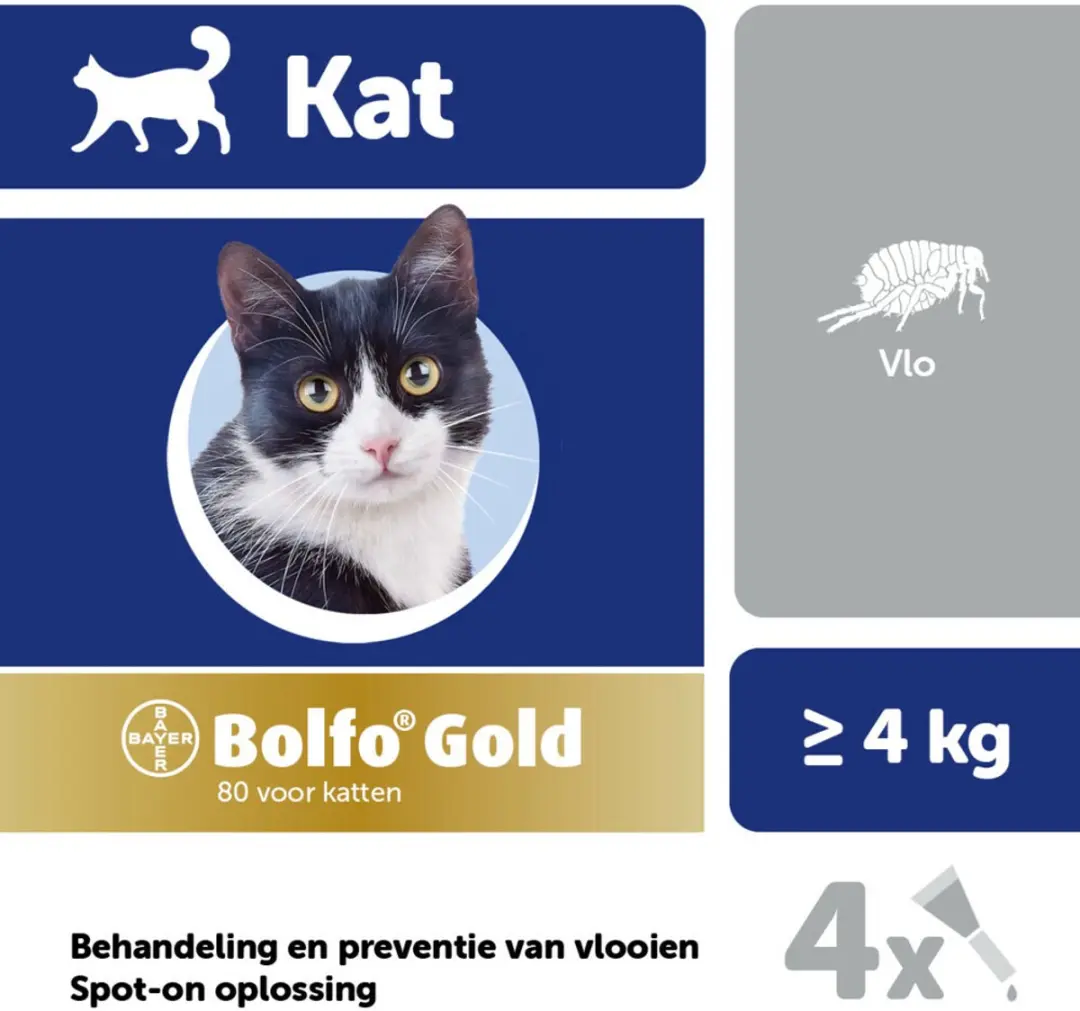 Bolfo Gold Anti Vlooiendruppels Kat 4+ kg