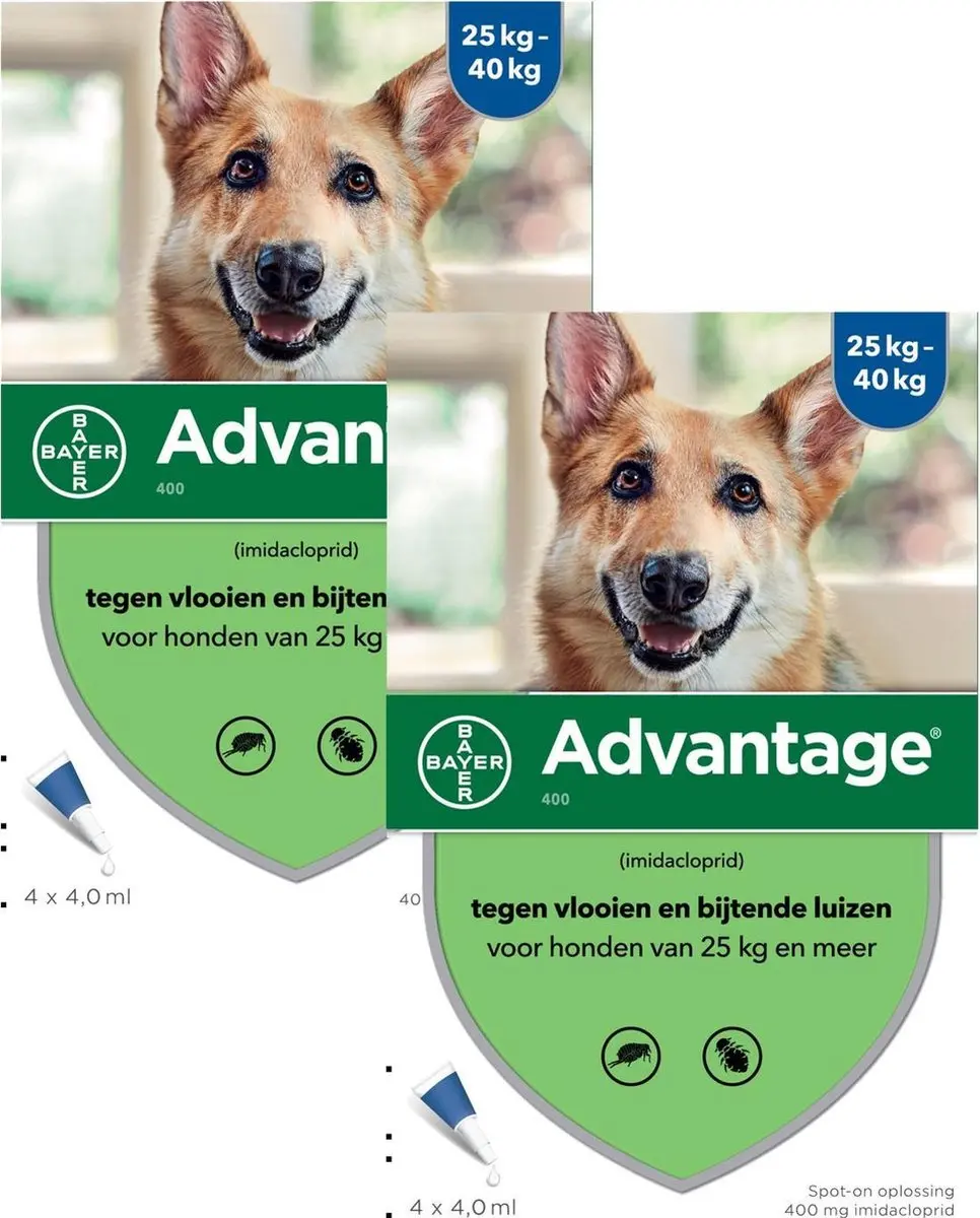 Advantage Hond 4 Pipetten Anti-Vlooienmiddel 2x4ml