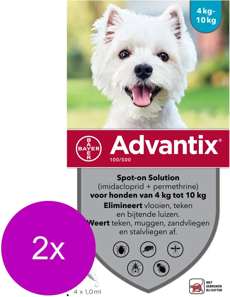 Advantix Vlooien & Teken Pipetten Hond 4-10kg