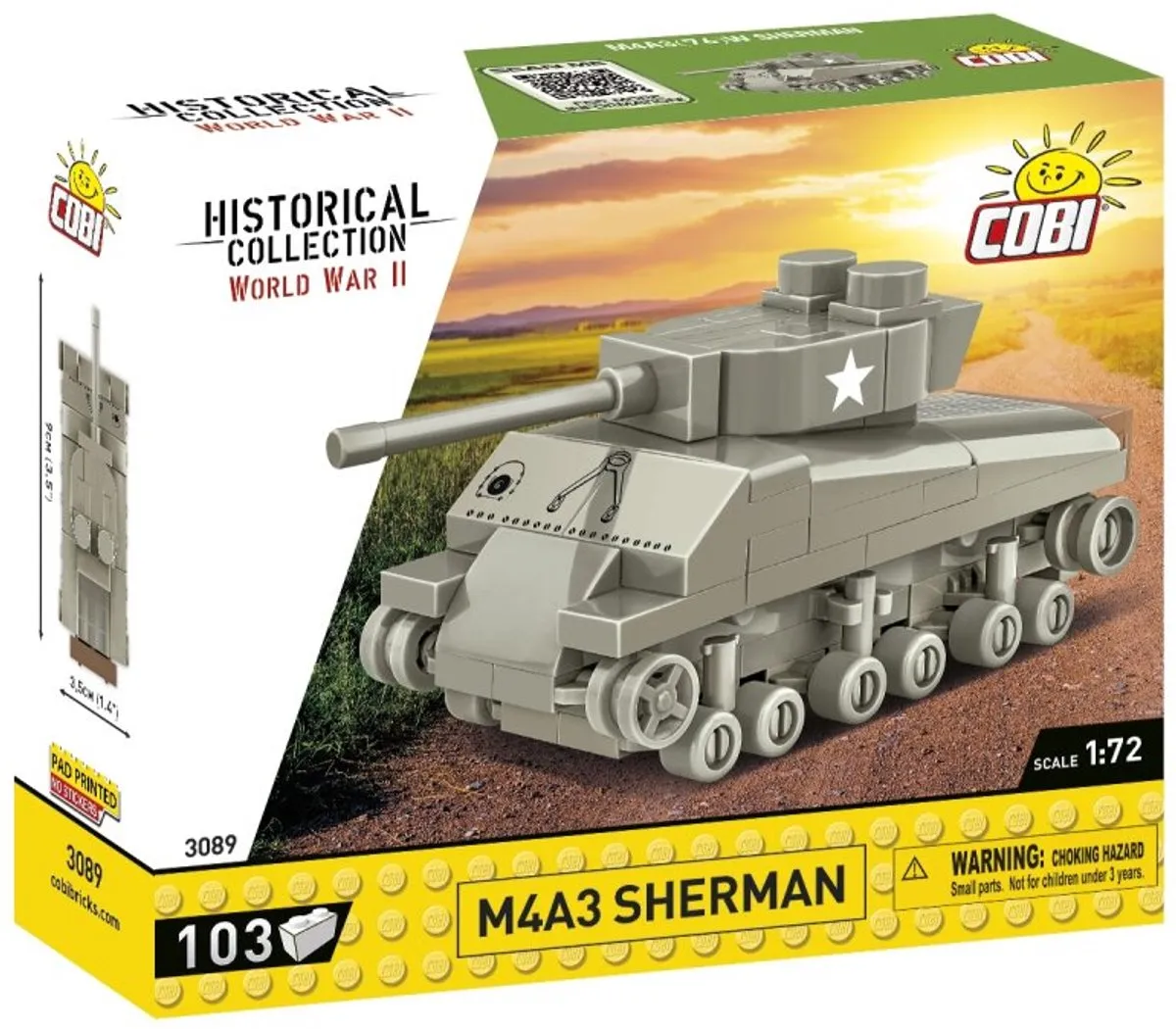 Cobi Sherman M4A3 - 103 Onderdelen - Meerkleurig - afbeelding 6 van 6