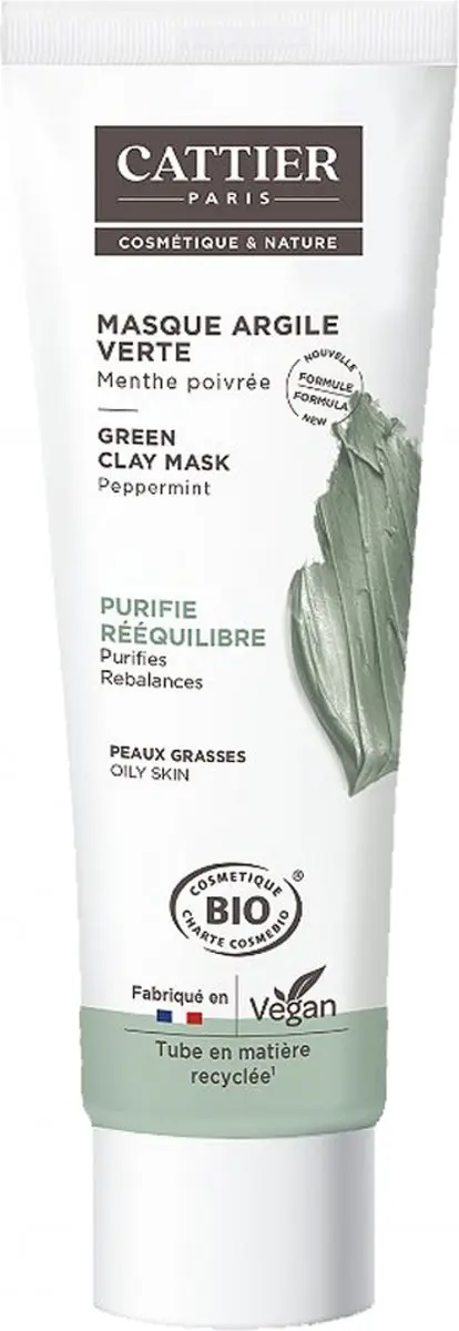 Cattier Gezichtsmasker Groene Klei 100ml
