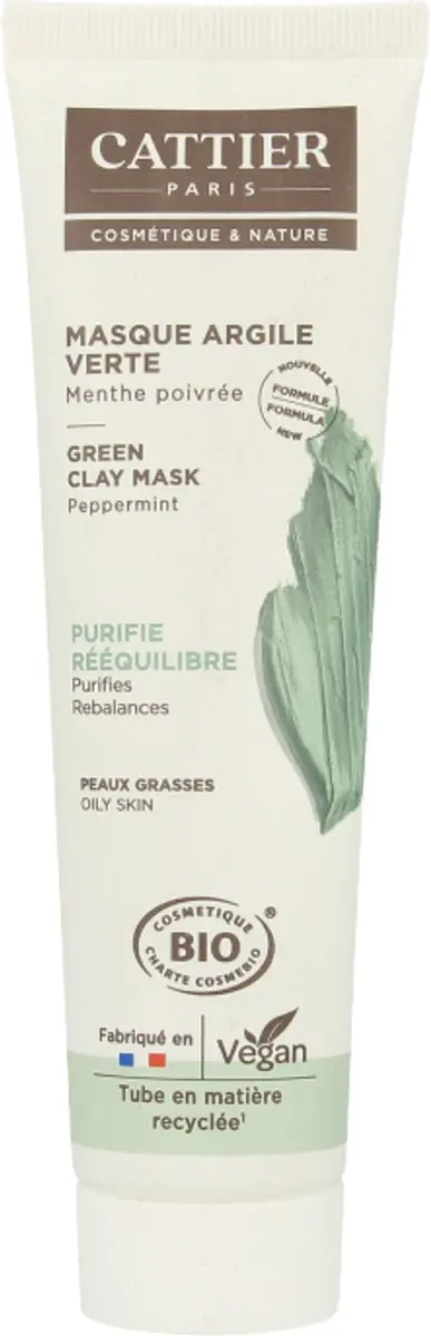 Cattier Gezichtsmasker Groene Klei 100ml