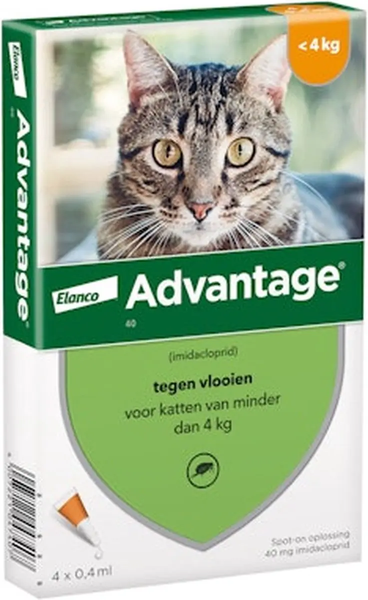 Advantage Vlooiendruppels Kat tot 4 kg - 4 Pipetten