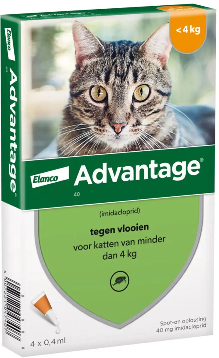 Advantage Anti Vlooiendruppels Kat tot 4 kg