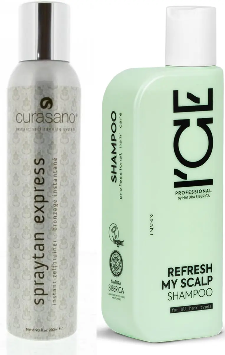 Curasano Spraytan Tanning Spray 200ml + Vegan Refresh My Scalp Shampoo