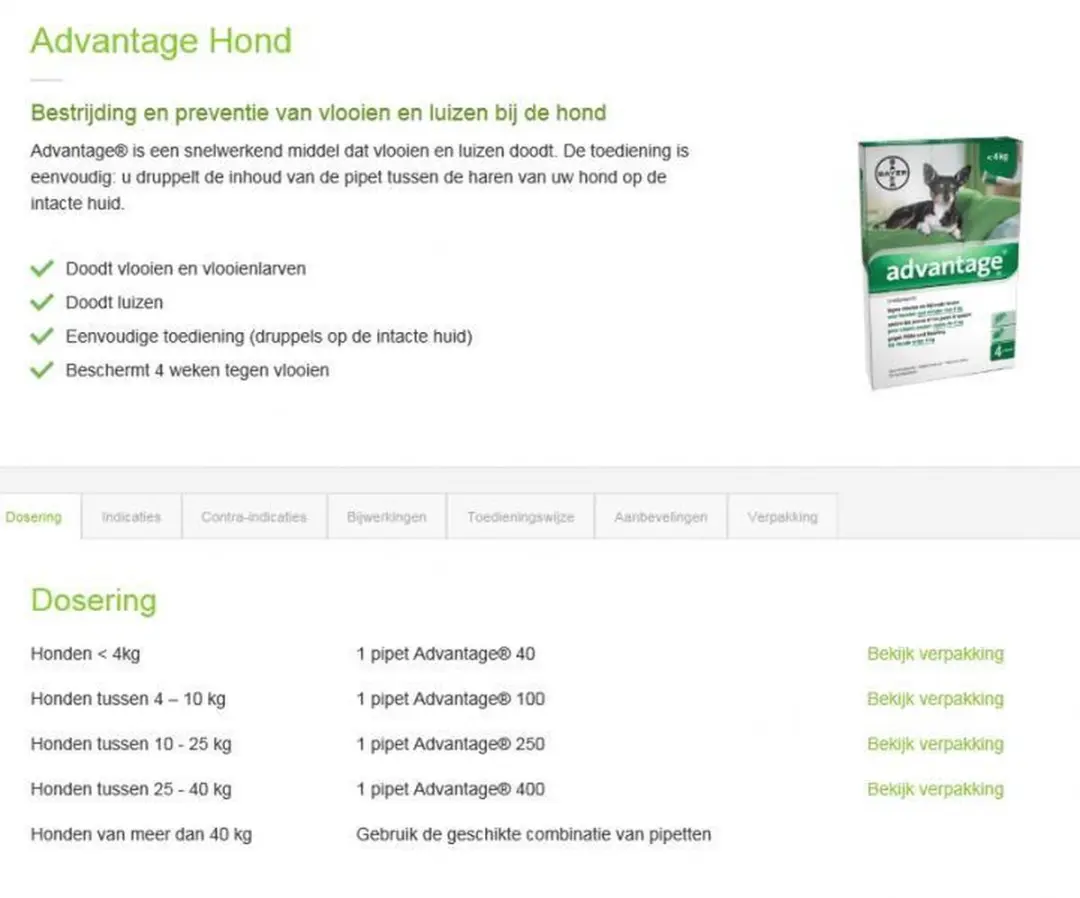 Advantage Anti Vlooienmiddel 40 - 4 Pipetten