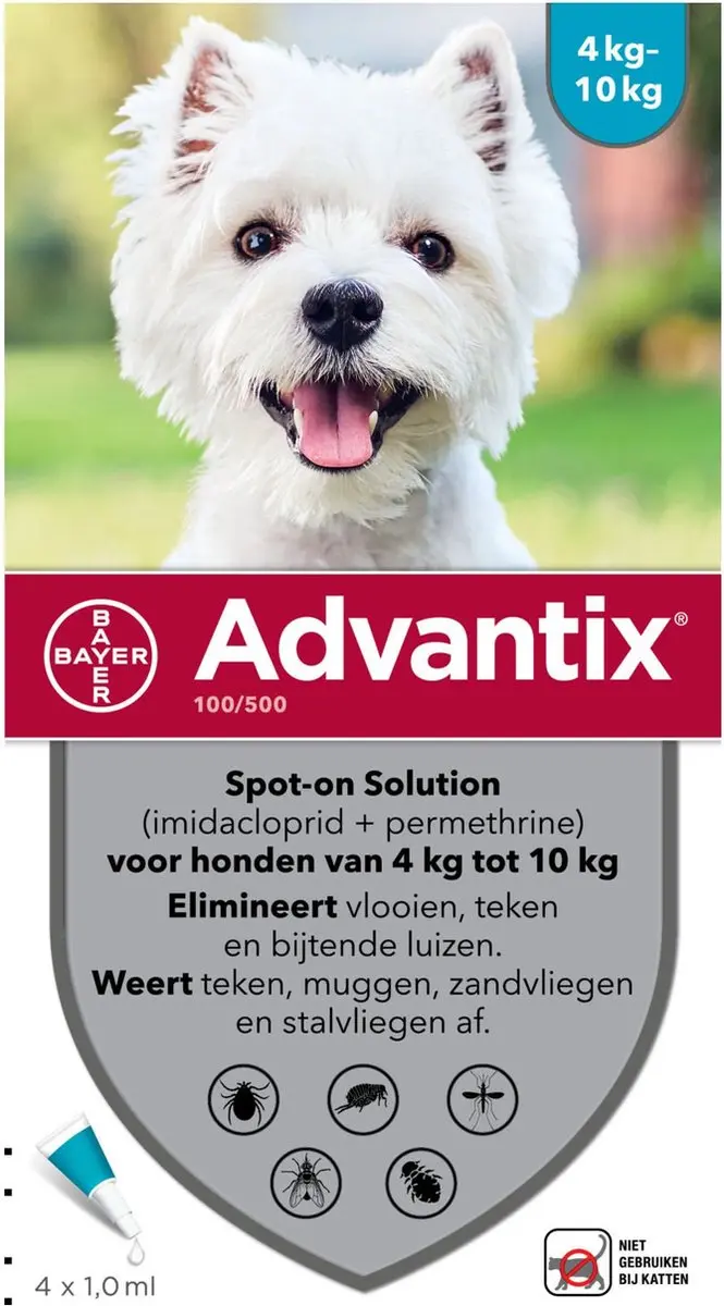 Advantix Vlooien & Teken Pipetten Hond 4-10 kg - 6 Stuks
