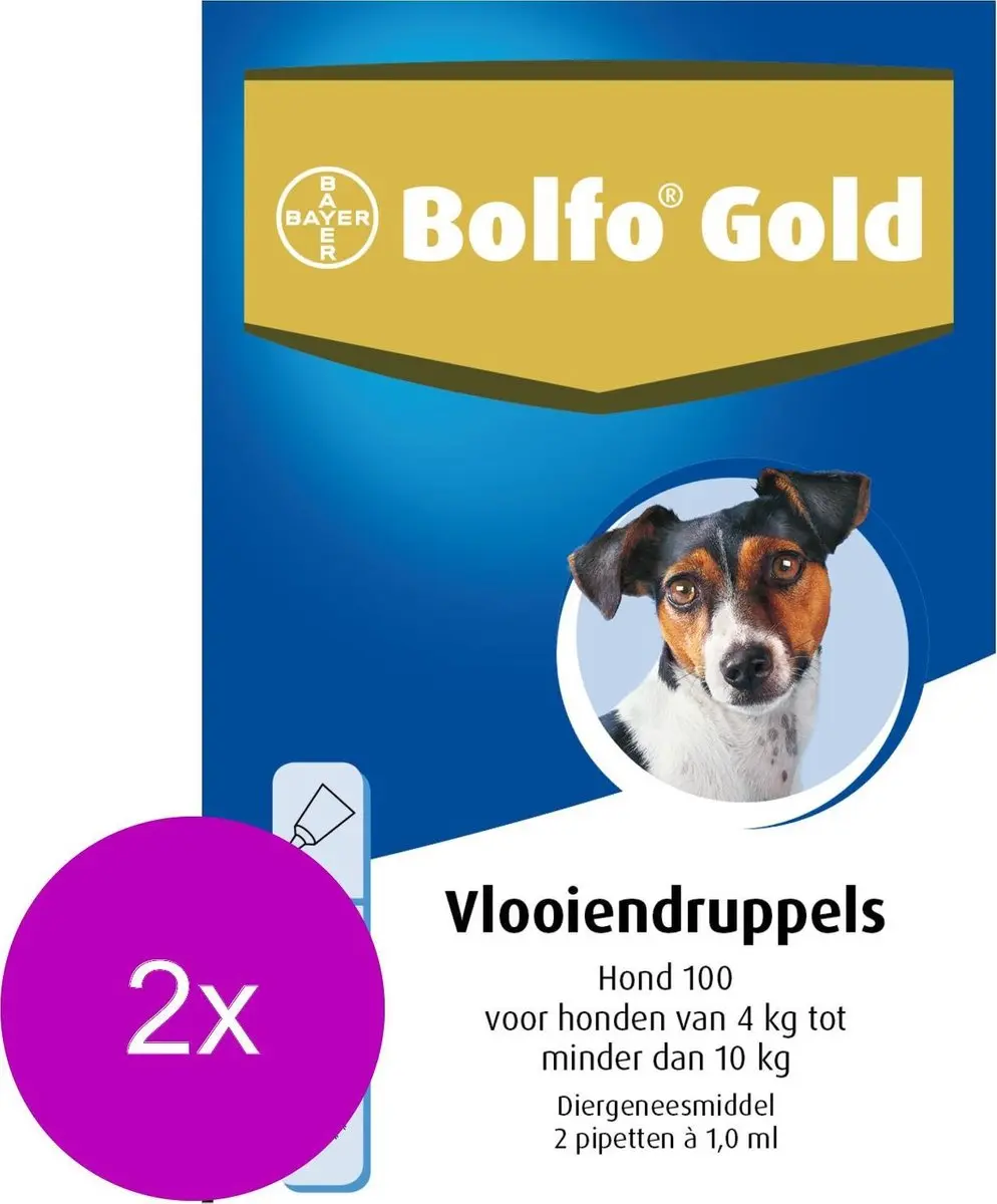 Bolfo Gold Hond 100 Anti-vlooienmiddel 2ml - 2 Pipetten