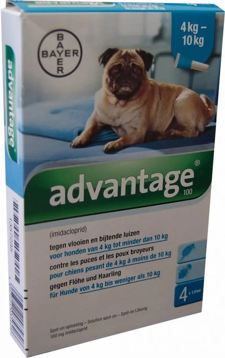 Advantage 100 Anti Vlooienmiddel Hond - 4 Pipetten