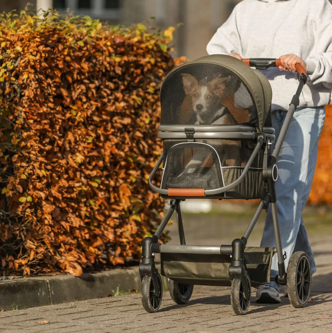 Trixie Hondenbuggy Olijfgroen - Maximaal 22 kg - afbeelding 5 van 6