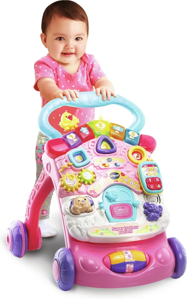 Vtech FR Super Trotteur Parlant 2-in-1 - Roze