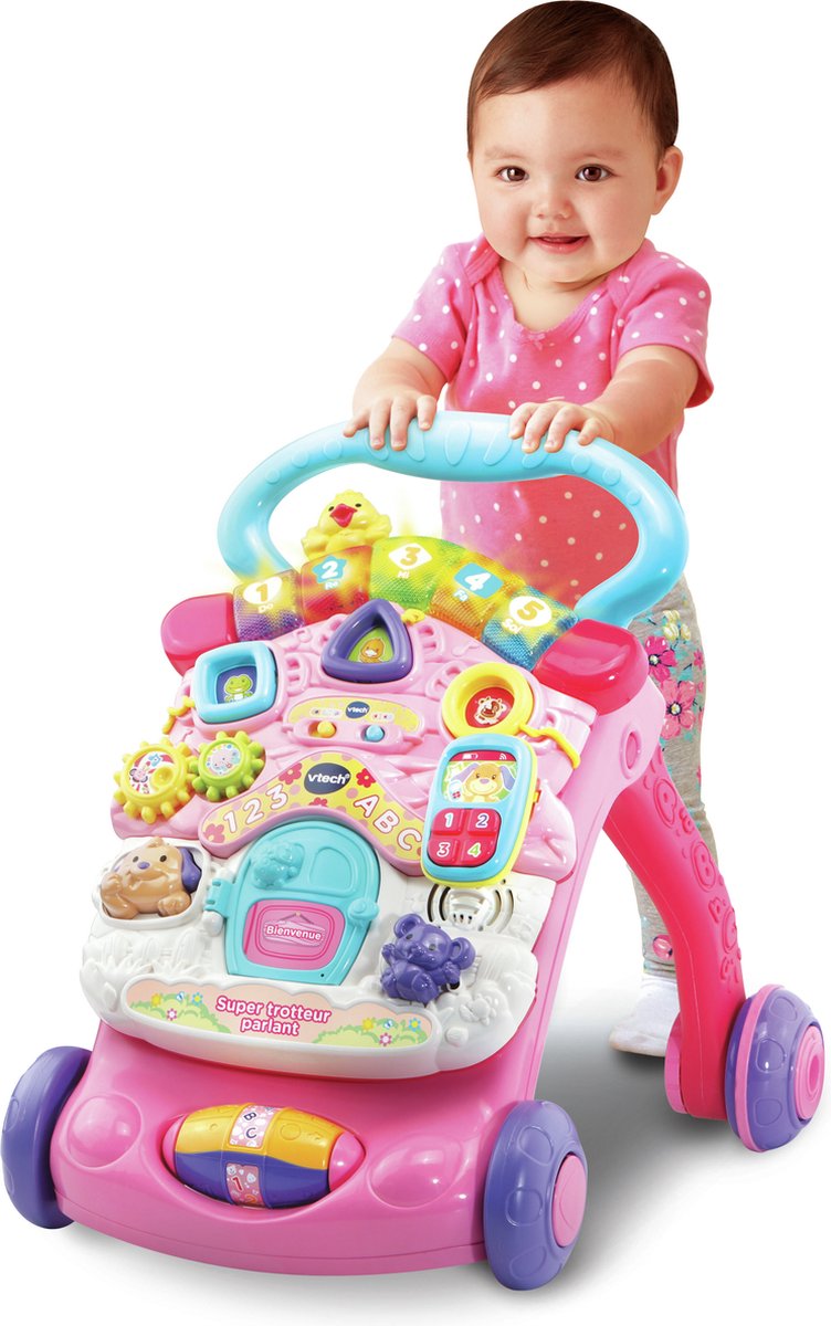 FR Super Trotteur Parlant 2 en 1 - Rose