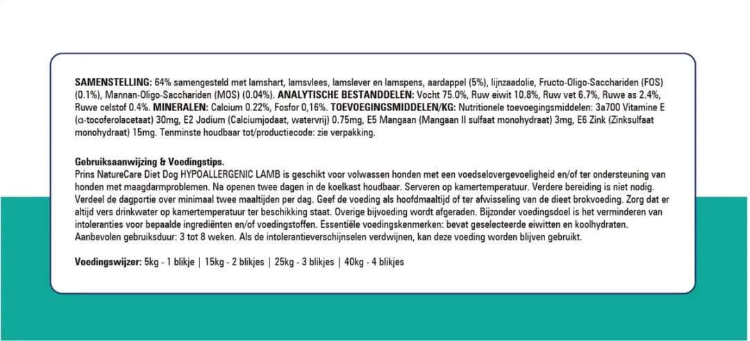 Prins NatureCare Hypoallergene Hondendroogvoer Lams 375g