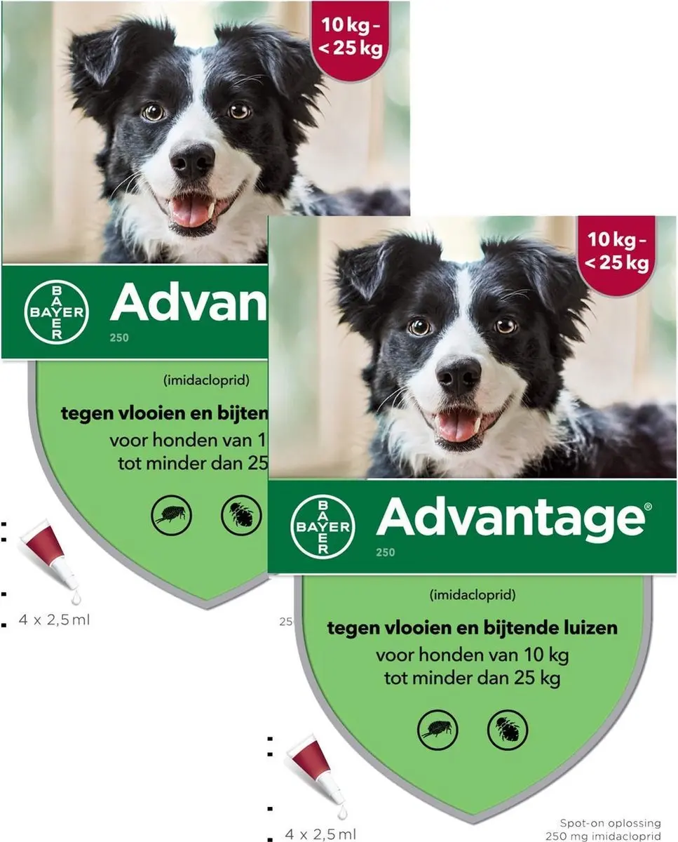 Advantage Hond 4 Pipetten 2x2.5ml - 10-25kg