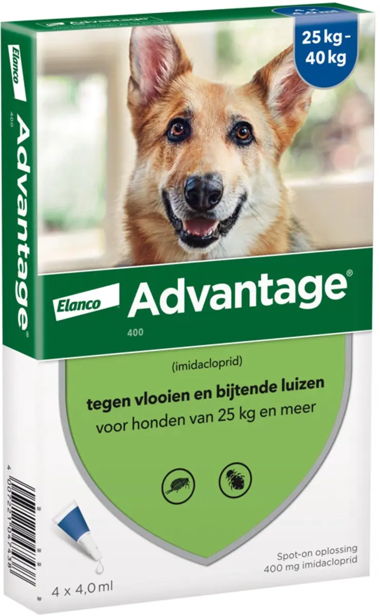 Advantage Anti Vlooiendruppels Hond 25-40kg - 2x4 Pipetten