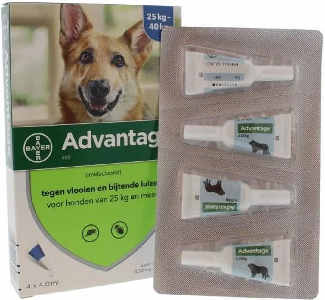 Advantage Anti Vlooienmiddel 400 - 4 Pipetten - 40 kg