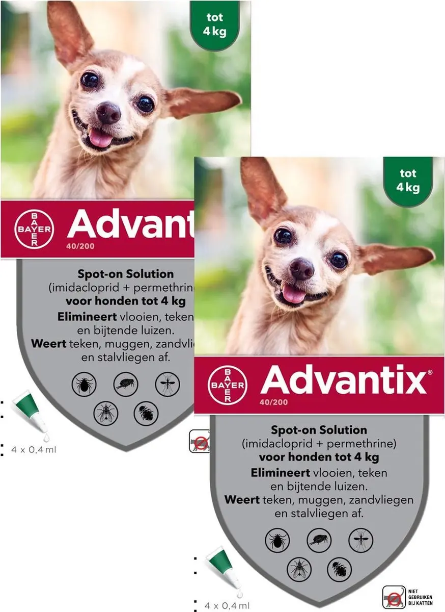 Advantix Spot On 40 - 2x4 Pipetten 0.4ml - 1.5-4kg