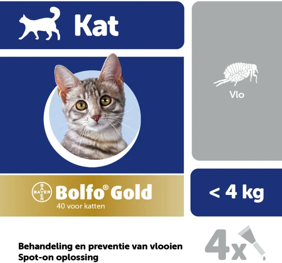Bolfo Gold Anti Vlooiendruppels Kat - 2x4 Pipetten