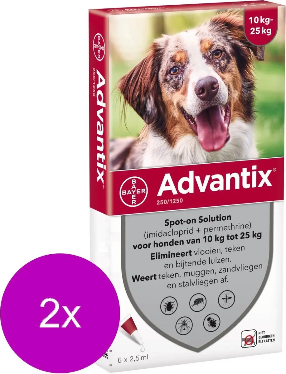 Advantix Vlooien & Teken Pipetten M - 24 Stuks