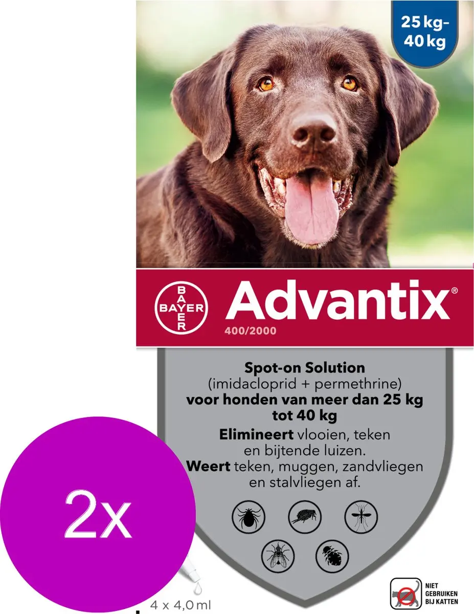 Advantix Vlooien & Teken Pipetten Hond 25-40kg