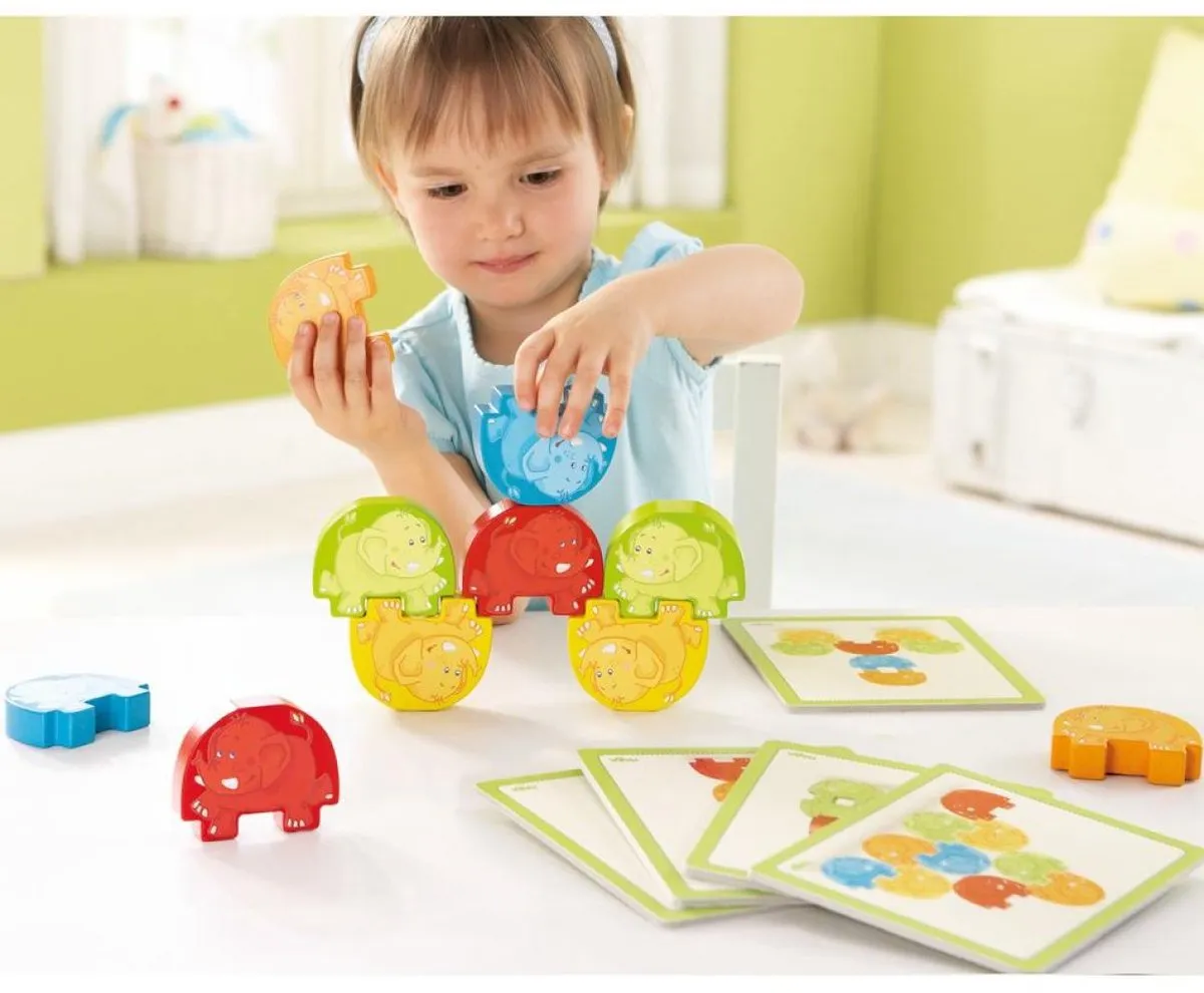 Haba Stapelspel Waggelfanten - 15 Stuks - Multicolor