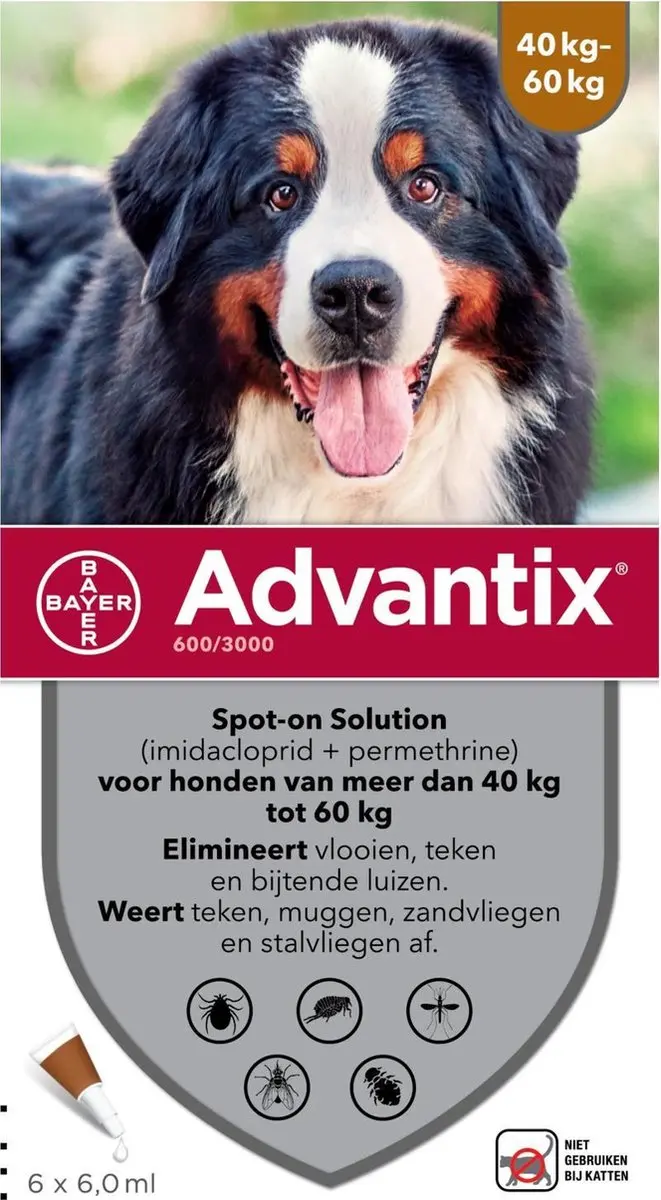 Advantix Vlooien & Teken Pipetten Hond 40+ kg - 6 Stuks - afbeelding 6 van 6