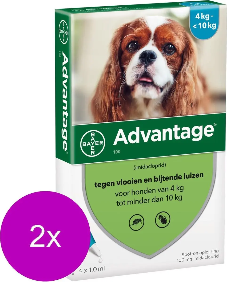 Advantage Hond Pipetten 4-10kg - 2x1ml