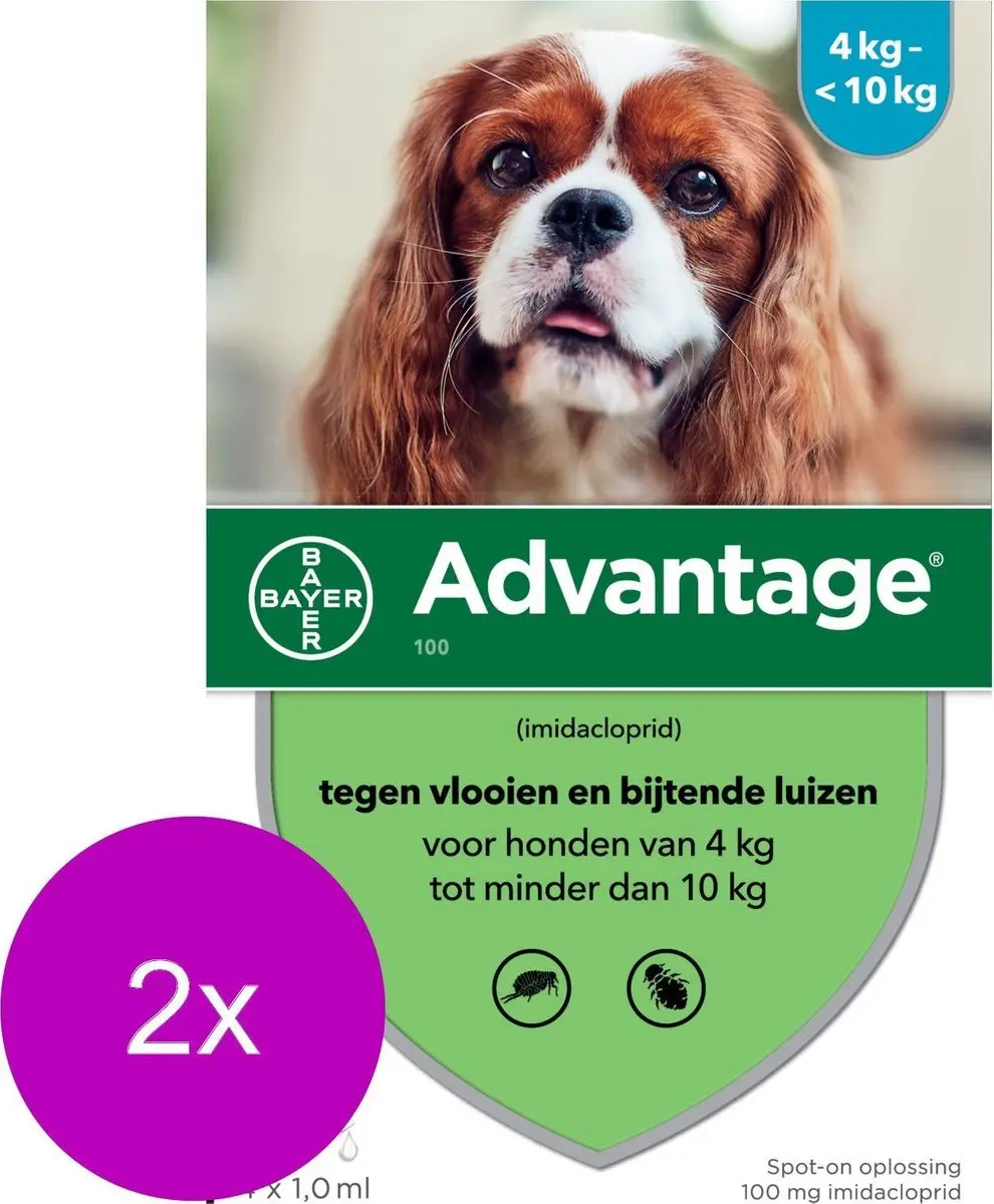 Advantage Hond Pipetten 4-10kg - 2x1ml