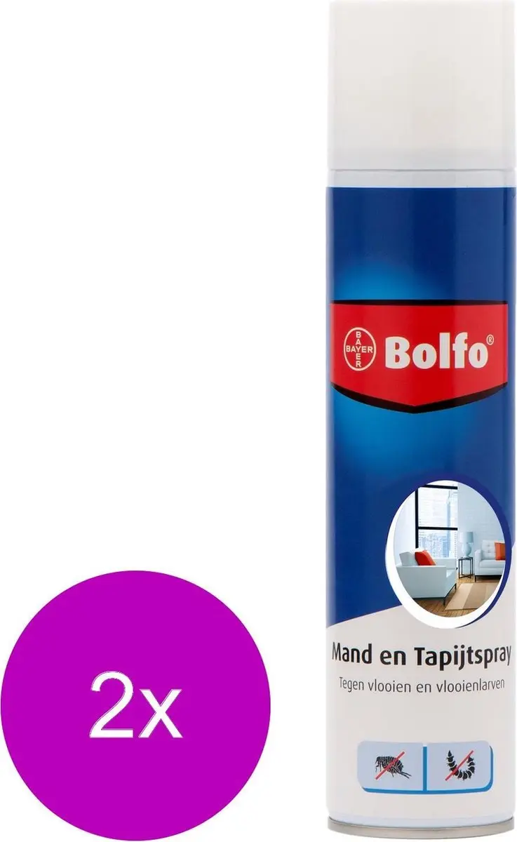 Bolfo Mand En Tapijtspray Anti Vlooien 2x400ml