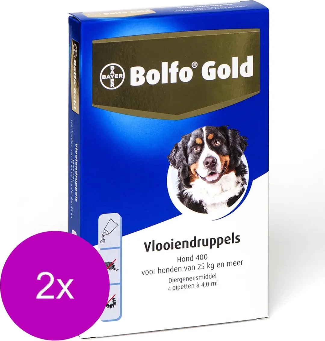 Bolfo Gold Hond Anti-vlooienmiddel 20 Stuks (2x4) - 25-40 kg