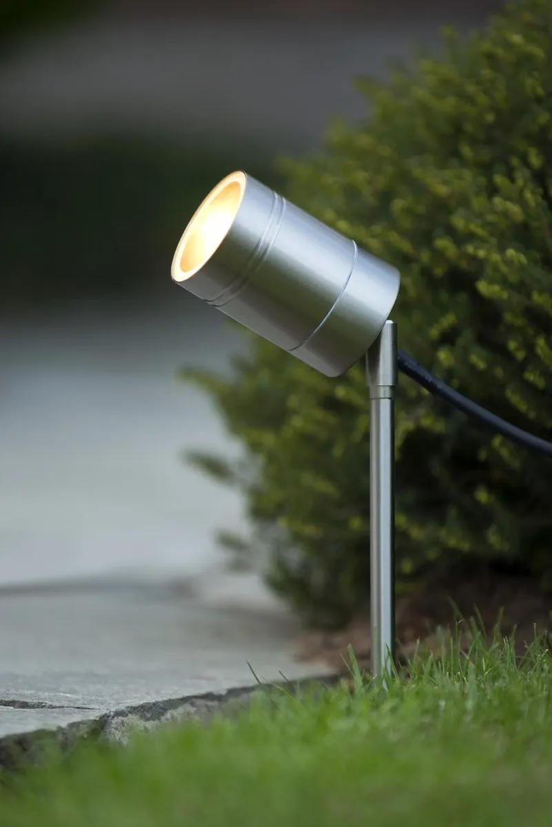 Lucide ARNE-LED Tuinspot GU10 5W 2700K - Mat chroom