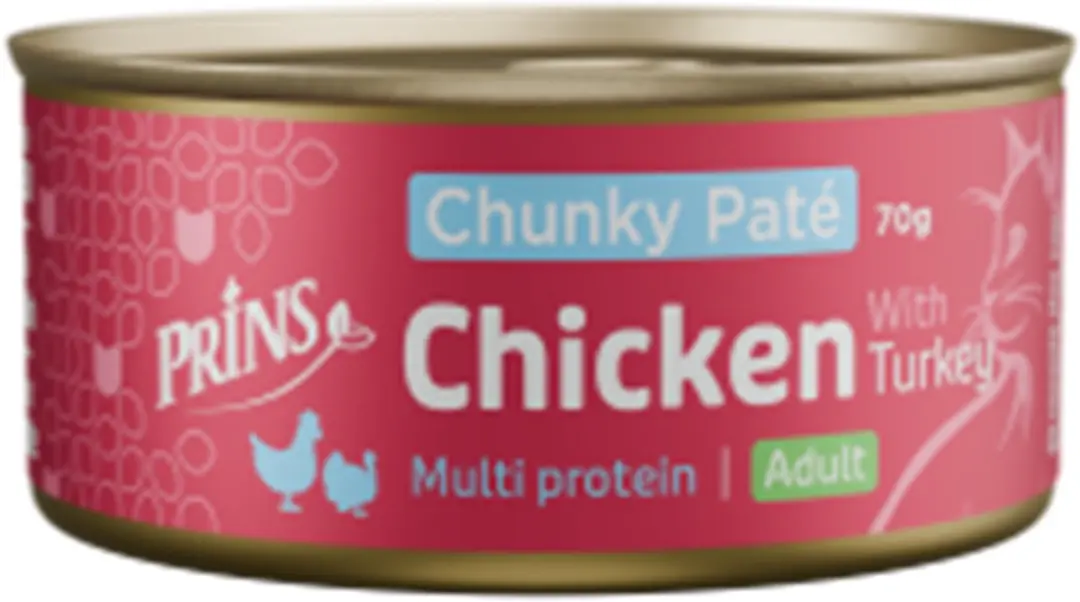 Prins Chunky Paté Kattenvoer Kip Kalkoen 70g