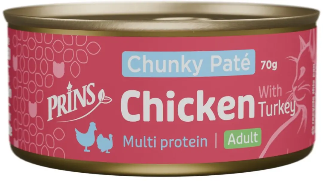 Prins Chunky Paté Kattenvoer Kip Kalkoen 70g