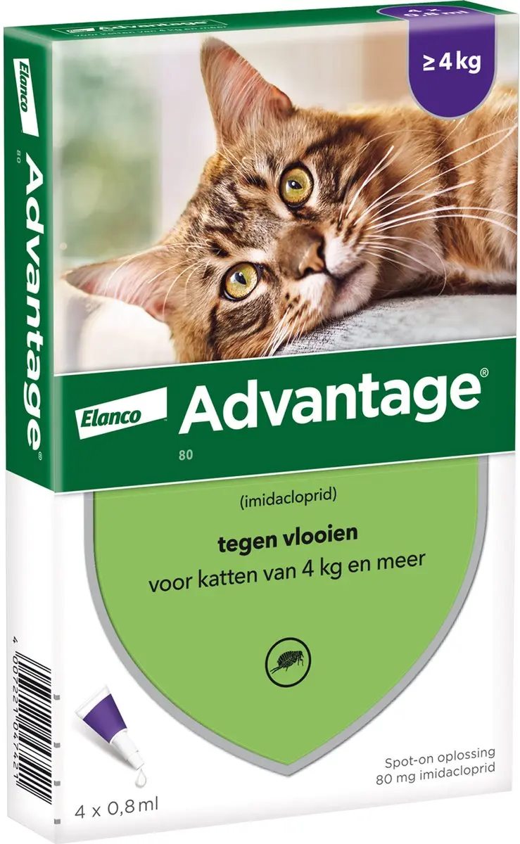 Advantage 80 Vlooiendruppels Kat - 4 Pipetten