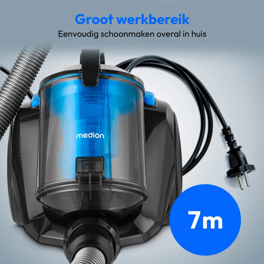 Medion E2001 Cycloonstofzuiger MD12078 - 800W - 2L - Blauw - afbeelding 6 van 6