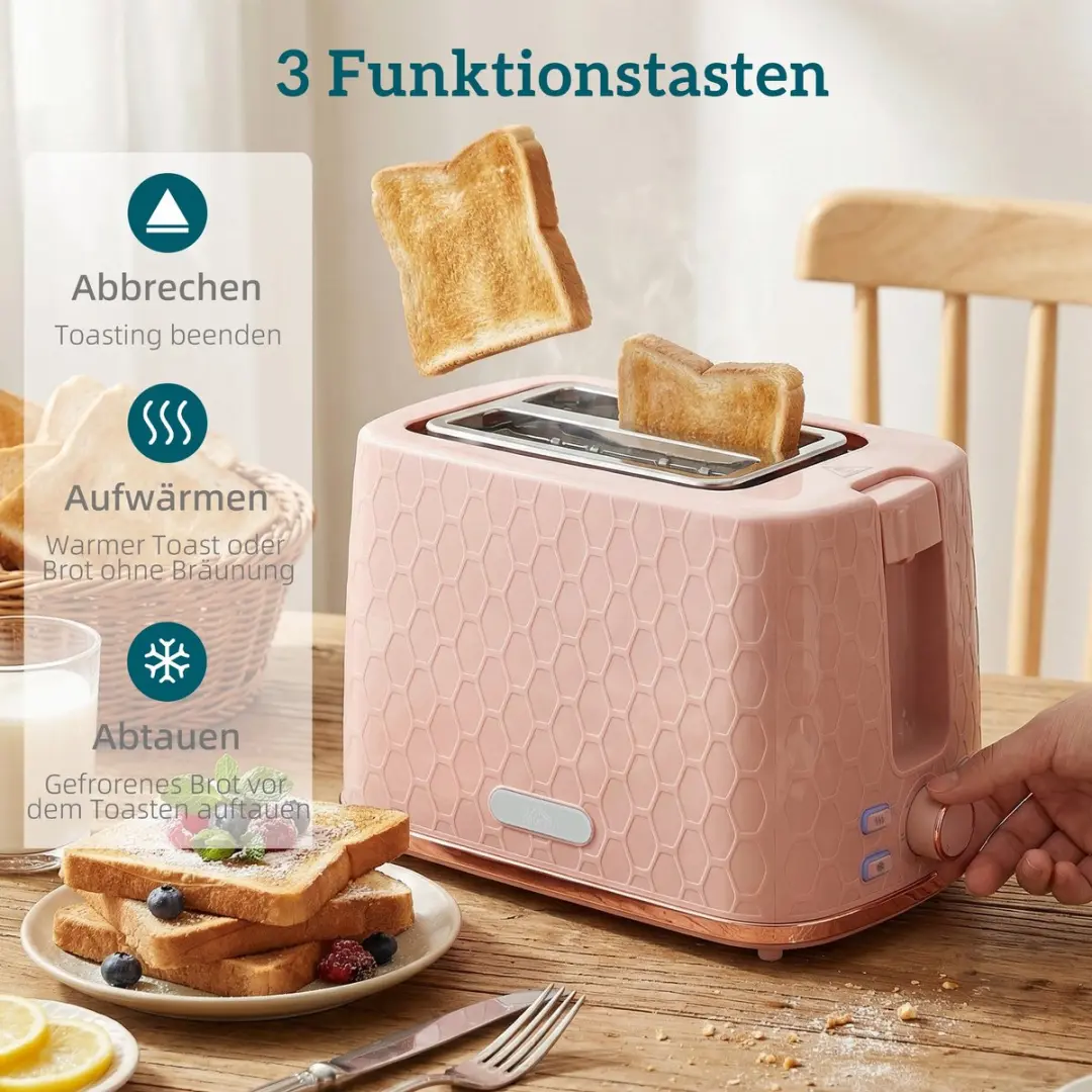 Homcom Waterkoker & Broodrooster Set 2200W - Roze