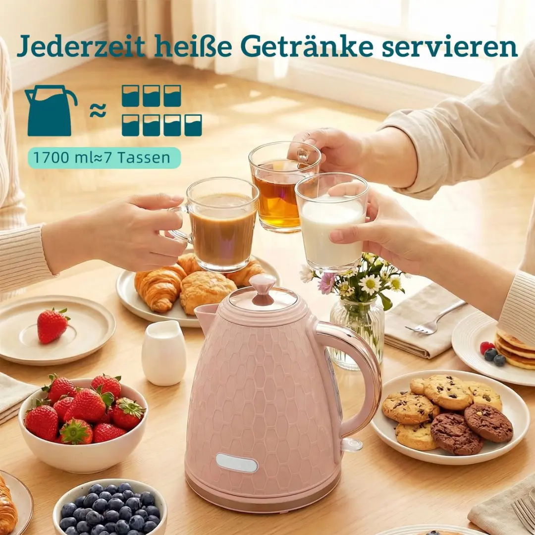 Homcom Waterkoker & Broodrooster Set 2200W - Roze