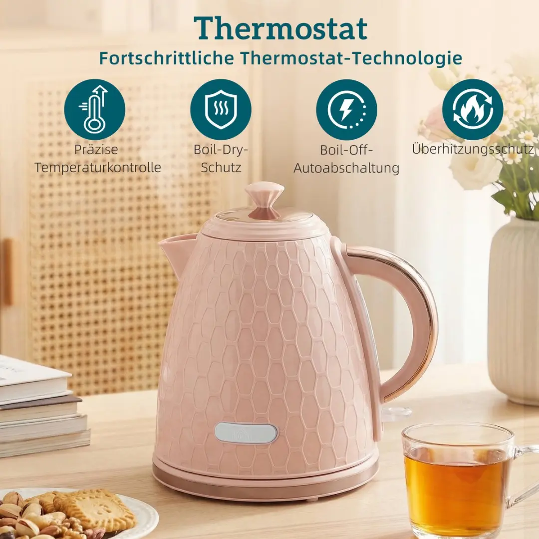 Homcom Waterkoker & Broodrooster Set 2200W - Roze